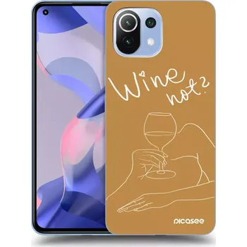 Pouzdro na mobilní telefon Picasee silikonový průhledný obal pro Xiaomi 11 Lite 5G NE - Wine not