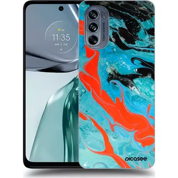 Pouzdro na mobilní telefon Picasee silikonový průhledný obal pro Motorola Moto G62 - Blue Magma