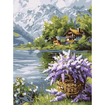 Set školních potřeb Malowanie po numerach - Liliowy kosz 30x40cm