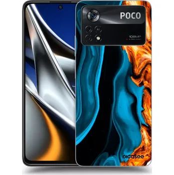 Pouzdro na mobilní telefon Picasee silikonový průhledný obal pro Xiaomi Poco X4 Pro 5G - Gold blue