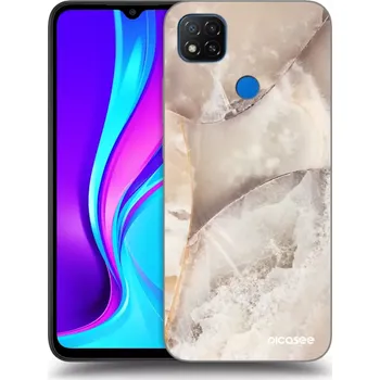 Pouzdro na mobilní telefon Picasee silikonový průhledný obal pro Xiaomi Redmi 9C - Cream marble