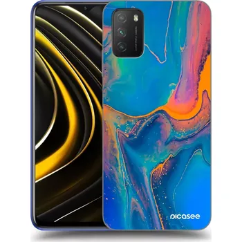 Pouzdro na mobilní telefon Picasee silikonový černý obal pro Xiaomi Poco M3 - Rainbow