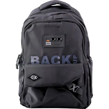 Městský batoh LEAN Městský školní batoh 6 kapes Back Up černý 23 l 46 cm