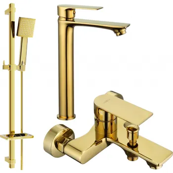 Vodovodní baterie Mexen Royo DQ45 vanová sada, zlatá - 72213DQ45-50 Bateriové soupravy