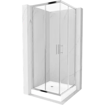 Mexen Rio čtvercová sprchová kabina 80 x 80 cm, transparentní, chrom + vanička Rio, bílá - 860-080-080-01-00-4510 Sprchové kouty s vaničkou