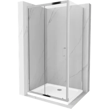 Mexen Apia posuvná sprchová kabina 90 x 70 cm, transparentní, chrom + vanička Flat - 840-090-070-01-00-4010 Sprchové kouty s vaničkou