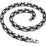 Řetízek z chirurgické oceli Be Hard Černo stříbrný 8 mm - Délka 75 cm