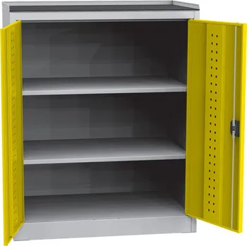 Skříňka na nářadí Univerzální dílenská skříň (950 mm / 1180 mm), 2 police, žlutá