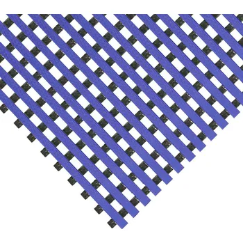 Rohožka Víceúčelová žebrovaná vinylová modrá podlahovina DeckStep, 100&nbsp;cm x bm