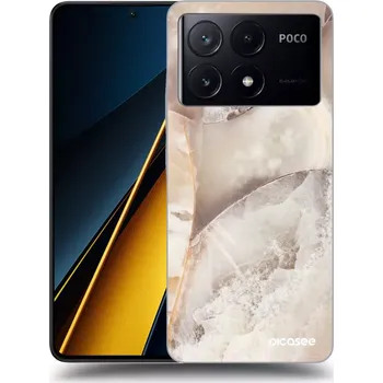 Pouzdro na mobilní telefon Picasee silikonový černý obal pro Xiaomi Poco X6 Pro - Cream marble