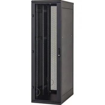 Rozvaděč SLEVA! Stoj.rack 42U 600x800 černý, zadní kryt síto 80%