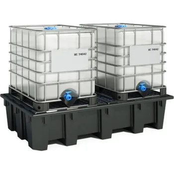 jímka Plastová záchytná jímka s HDPE roštem pod dva IBC kontejnery - ECO