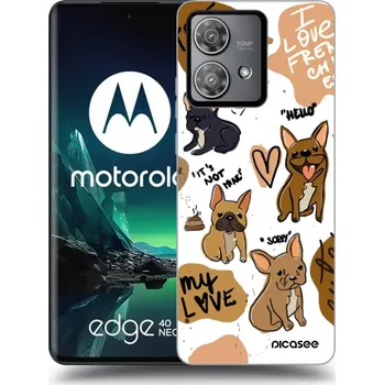 Pouzdro na mobilní telefon Picasee silikonový černý obal pro Motorola Edge 40 Neo - Frenchies