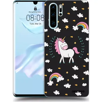 Pouzdro na mobilní telefon Picasee silikonový černý obal pro Huawei P30 Pro - Unicorn hvězdné nebe
