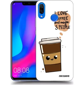 Pouzdro na mobilní telefon Picasee silikonový černý obal pro Huawei Nova 3 - Cute coffee
