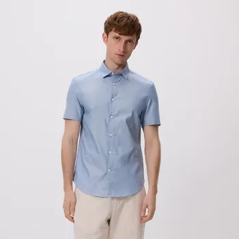 Pánská košile Reserved - Košile slim fit s&nbsp;vysokým podílem bavlny - světle modrá - 178DV-50M - 178DV-50M-M