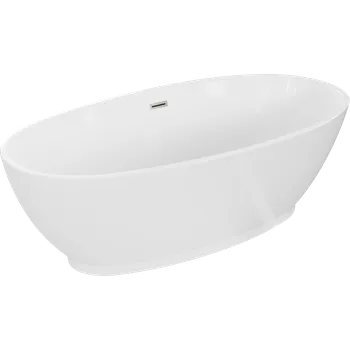 Vana Mexen Bilbao volně stojící vana 180 x 90 cm, bílá, přepad kartáčovaný nikl - 51311809000-97 Volně stojící vany