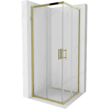 Mexen Rio čtvercová sprchová kabina 80 x 80 cm, transparentní, zlatá - 860-080-080-50-00 Sprchové kouty