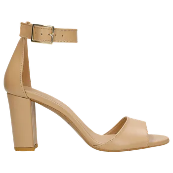 Dámské sandále Béžové Kožené Dámské Sandály Na Sloupku Wojas 7624654 38