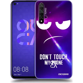 Pouzdro na mobilní telefon Picasee silikonový průhledný obal pro Huawei Nova 5T - Nešahej mi na telefon