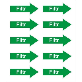 Šipka na rozvaděč - Filtr, fólie 5 x 2,7 cm, aršík 10 ks