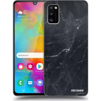 Pouzdro na mobilní telefon Picasee silikonový černý obal pro Samsung Galaxy A41 A415F - Black marble