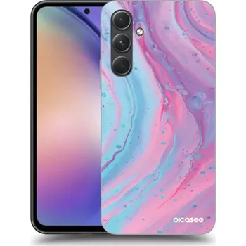 Pouzdro na mobilní telefon Picasee silikonový průhledný obal pro Samsung Galaxy A54 5G A546B - Pink liquid