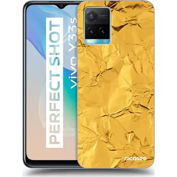 Pouzdro na mobilní telefon Picasee silikonový černý obal pro Vivo Y33s - Gold