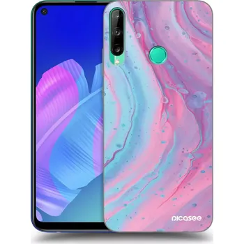 Pouzdro na mobilní telefon Picasee silikonový černý obal pro Huawei P40 Lite E - Pink liquid