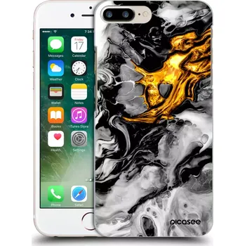 Pouzdro na mobilní telefon Picasee silikonový černý obal pro Apple iPhone 8 Plus - Black Gold 2