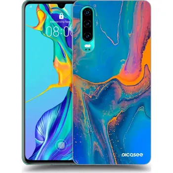 Pouzdro na mobilní telefon Picasee silikonový průhledný obal pro Huawei P30 - Rainbow