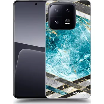 Pouzdro na mobilní telefon Picasee silikonový průhledný obal pro Xiaomi 14 Pro - Blue geometry