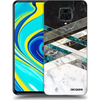 Pouzdro na mobilní telefon Picasee silikonový průhledný obal pro Xiaomi Redmi Note 9 Pro - Black & White geometry