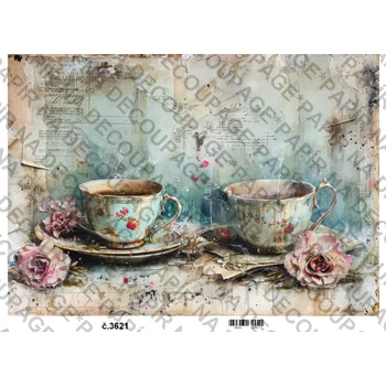 Umělecký papír Rýžový a soft papír na decoupage - Zátiší vintage - KB03621 Materiál: Soft, Rozměr: A4