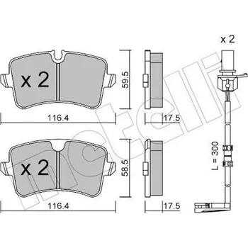 Brzdová destička Sada brzdových destiček, kotoučová brzda METELLI 22-0955-1K