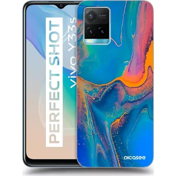 Pouzdro na mobilní telefon Picasee silikonový průhledný obal pro Vivo Y33s - Rainbow