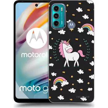 Pouzdro na mobilní telefon Picasee silikonový černý obal pro Motorola Moto G60 - Unicorn hvězdné nebe
