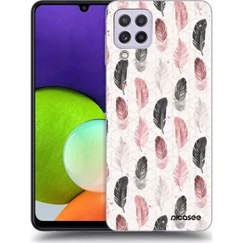Pouzdro na mobilní telefon Picasee silikonový černý obal pro Samsung Galaxy A22 A225F 4G - Pírka 2