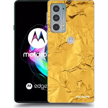 Pouzdro na mobilní telefon Picasee silikonový průhledný obal pro Motorola Edge 20 - Gold