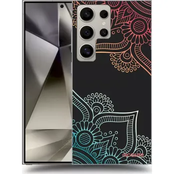 Pouzdro na mobilní telefon Picasee silikonový černý obal pro Samsung Galaxy S24 Ultra S928B 5G - Květinový vzor