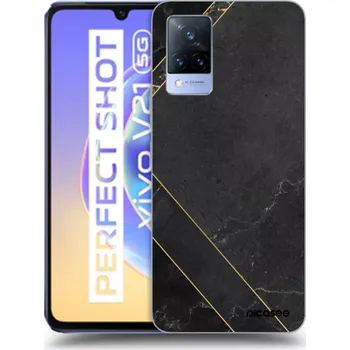 Pouzdro na mobilní telefon Picasee silikonový průhledný obal pro Vivo V21 5G - Black tile