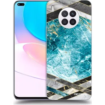 Pouzdro na mobilní telefon Picasee silikonový průhledný obal pro Huawei Nova 8i - Blue geometry