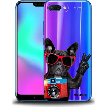 Pouzdro na mobilní telefon Picasee silikonový průhledný obal pro Honor 10 - Francouzský Buldoček