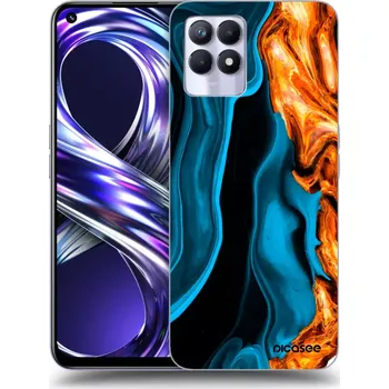 Pouzdro na mobilní telefon Picasee silikonový průhledný obal pro Realme 8i - Gold blue