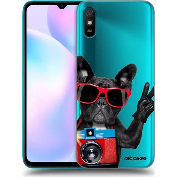 Pouzdro na mobilní telefon Picasee silikonový průhledný obal pro Xiaomi Redmi 9AT - Francouzský Buldoček
