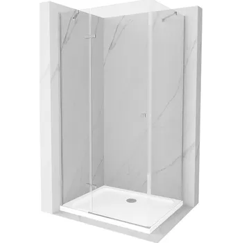 Mexen Roma sprchový kout otevírací 120 x 90 cm, transparent, chrom + vanička Flat - 854-120-090-01-00-4010 Sprchové kouty s vaničkou