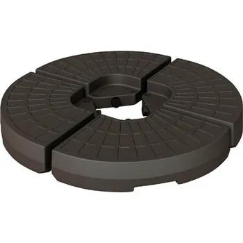 Slunečník Outsunny Stojan na slunečník naplnitelný 17 kg vody nebo 25 kg písku z HDPE v kávové barvě 100x100x10,5 cm pro slunečníky | Aosom.de