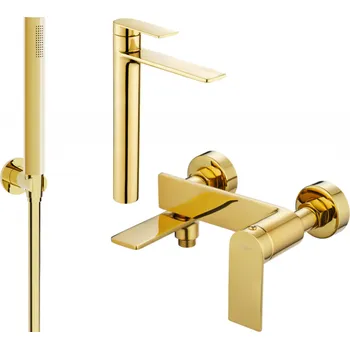 Vodovodní baterie Mexen Zero R70 vanová sada, zlatá - 71113R70-50 Bateriové soupravy