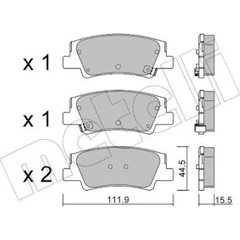 Brzdová destička Sada brzdových destiček, kotoučová brzda METELLI 22-1299-0