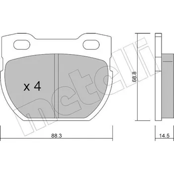 Brzdová destička Sada brzdových destiček, kotoučová brzda METELLI 22-0354-0